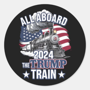 トランプ列車に全員乗車 トランプ 2024 愛国 アメリカ ラウンドシール
