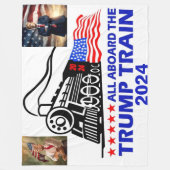 トランプ列車2 フリースブランケット (正面)