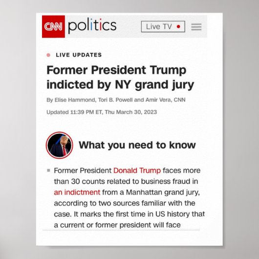 トランプ前大統領がポスターを起用 ポスター (正面)