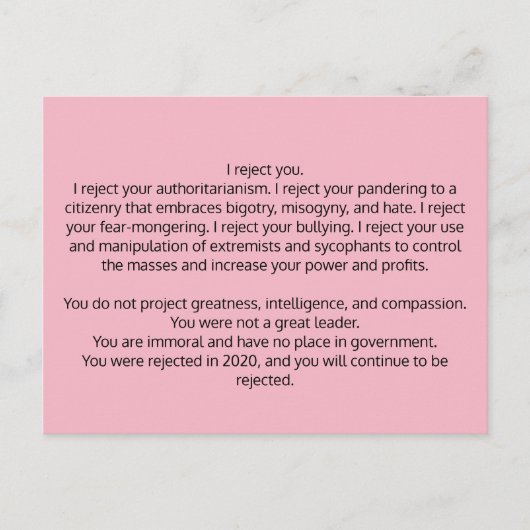 トランプ前大統領のはがき ポストカード (正面)