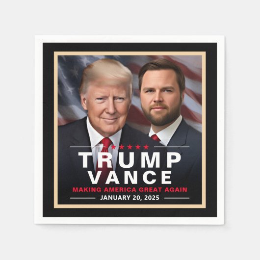 トランプ勝利の就任式の日コレクター スタンダードカクテルナプキン (正面)