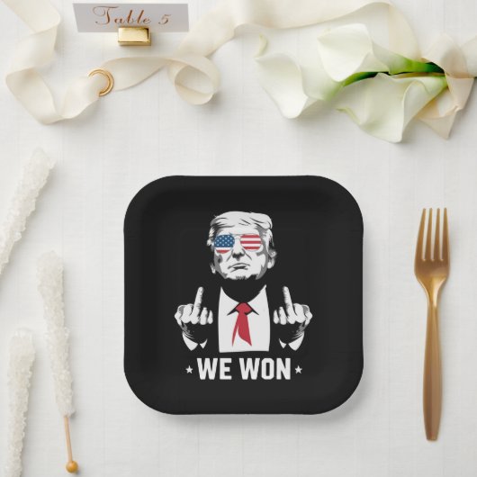 トランプ勝利者 我々は勝った 就任式の日 47番目  ペーパープレート (ウェディング)