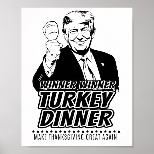 トランプ勝利面白い勝利七面鳥の食事感謝祭 ポスター (正面)