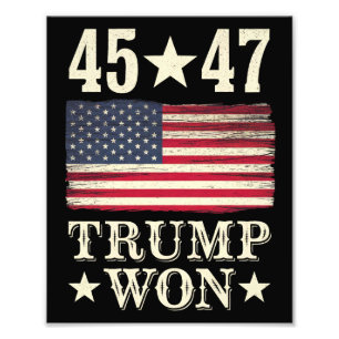 トランプ勝利2024年第45・47代アメリカ大統領アメリカ国旗 フォトプリント