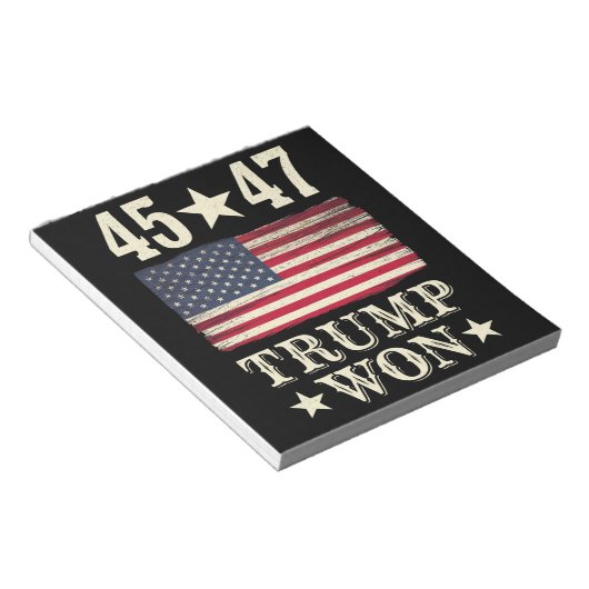 トランプ勝利2024 アメリカ合衆国第47代大統領 アメリカ国旗 ノートパッド (アングル)