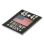 トランプ勝利2024 アメリカ合衆国第47代大統領 アメリカ国旗 ノートパッド (回転)