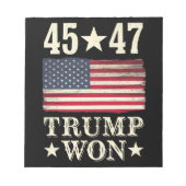 トランプ勝利2024 アメリカ合衆国第47代大統領 アメリカ国旗 ノートパッド (正面)