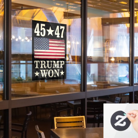 トランプ勝利2024 アメリカ国旗 45代目 47代目大統領 ウィンドウサイン (レストラン窓)