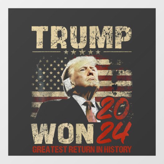 トランプ勝利2024 歴史上最高の帰還 ウィンドウサイン (シート)