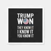 トランプ勝利 彼らは知っている 2024年 第47代大統領に勝利 スタンダードカクテルナプキン (正面)