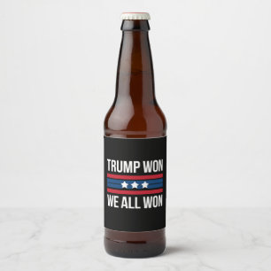 トランプ勝利 私たち全員の勝利 2024 アメリカ国旗 トランプが勝った ビールラベル