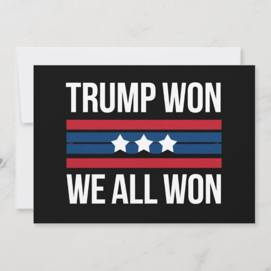 トランプ勝利 私たち全員の勝利 2024 アメリカ国旗 トランプ勝利 招待状 (正面)
