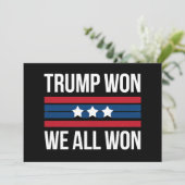 トランプ勝利 私たち全員の勝利 2024 アメリカ国旗 トランプ勝利 招待状 (スタンド正面)