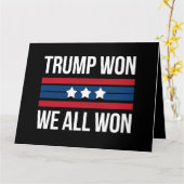 トランプ勝利 私たち全員勝利 2024 アメリカ国旗 トランプ勝つ カード (黄色い花)