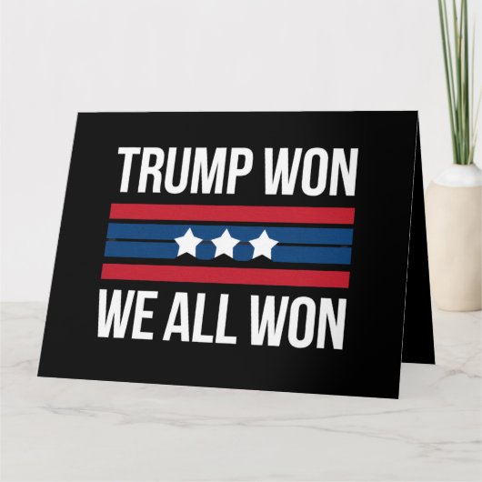 トランプ勝利 私たち全員勝利 2024 アメリカ国旗 トランプ勝つ カード (正面)