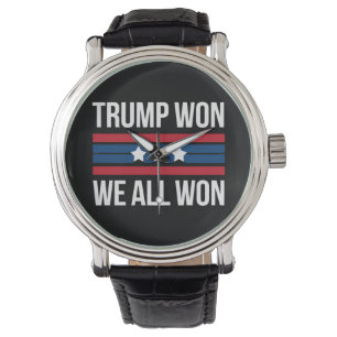 トランプ勝利 私たち全員勝利 2024 アメリカ国旗 トランプ勝つ 腕時計
