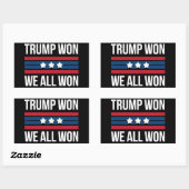 トランプ勝利 私たち全員勝利 2024 アメリカ国旗 トランプ勝つ 長方形シール (シート)