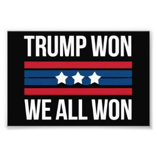 トランプ勝利 私たち全員勝利 2024 アメリカ国旗 トランプ勝 フォトプリント           