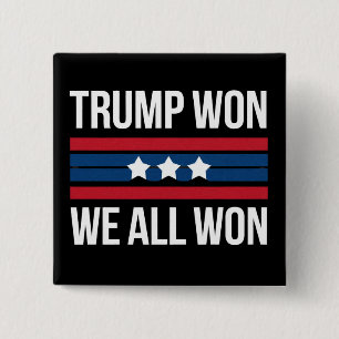 トランプ勝利 私たち全員勝利 2024 アメリカ国旗 トランプ勝 缶バッジ