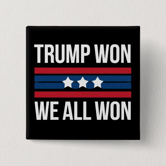 トランプ勝利 私たち全員勝利 2024 アメリカ国旗 トランプ勝 缶バッジ (正面)