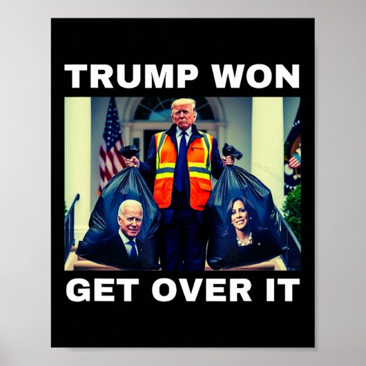 トランプ勝利 諦めろ トランプTシャツ 2025年メガ選挙勝利 ポスター (正面)
