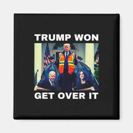 トランプ勝利 諦めろ メガ選挙2025 Tシャツ マグネット (正面)