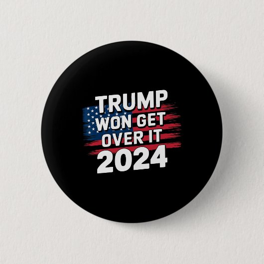 トランプ勝利 諦めろ 2025 1 缶バッジ (正面)