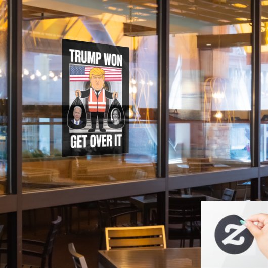 トランプ勝利 諦めろ MAGA 選挙に勝った 2024 ウィンドウサイン (レストラン窓)