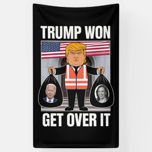 トランプ勝利 諦めろ MAGA 選挙に勝った 2024 横断幕 (縦)