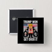トランプ勝利 諦めろ MAGA 選挙に勝った 2024 缶バッジ (正面&裏面)