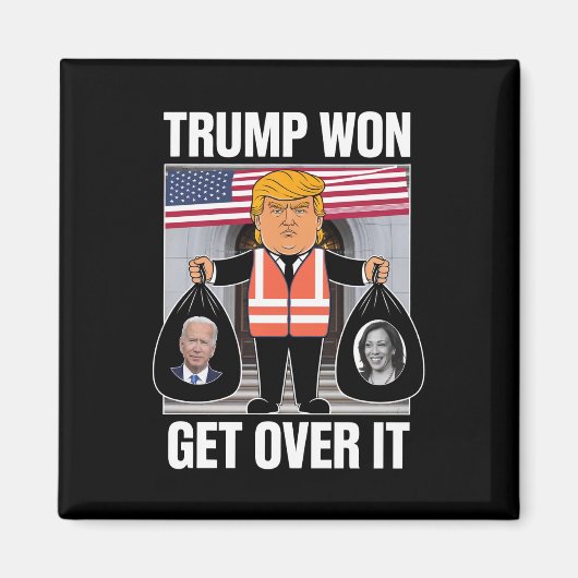 トランプ勝利 諦めろ MAGA 選挙勝利 2024 マグネット (正面)