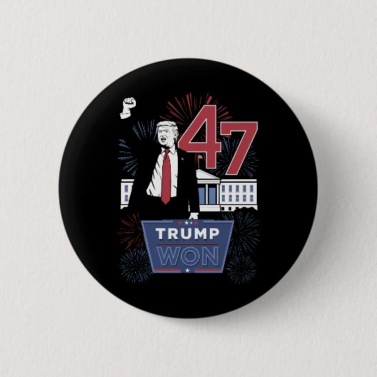 トランプ勝利 2024 大統領 47 アメリカ 米国 缶バッジ (正面)