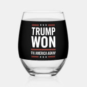 トランプ勝利！MAGA トランプ再選 2024 アメリカを再び偉大に ステムなしワイングラス (裏面)