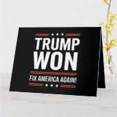 トランプ勝利 MAGA トランプ勝者 2024 アメリカ再建 カード (黄色い花)