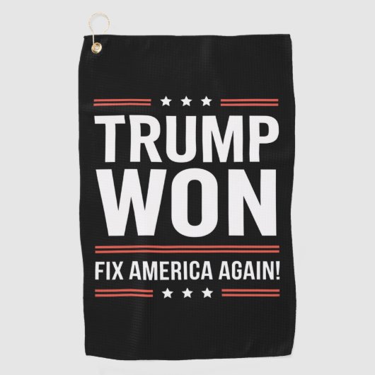 トランプ勝利 MAGA トランプ勝者 2024 アメリカ再建 ゴルフタオル (正面)