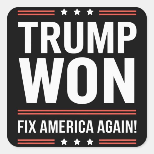 トランプ勝利 MAGA トランプ勝者 2024 アメリカ再建 スクエアシール (正面)