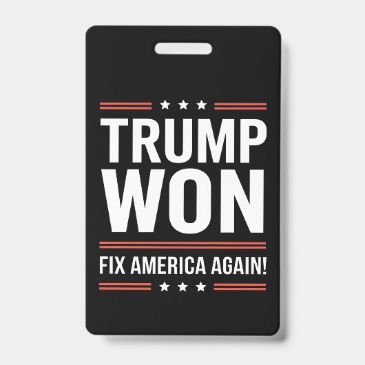 トランプ勝利 MAGA トランプ勝者 2024 アメリカ再建 バッジ (正面)