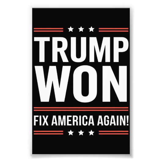 トランプ勝利 MAGA トランプ勝者 2024 アメリカ再建 フォトプリント            (正面)