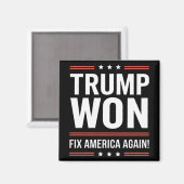 トランプ勝利 MAGA トランプ勝者 2024 アメリカ再建 マグネット (正面/裏面)
