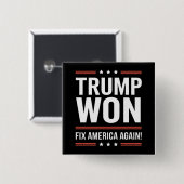 トランプ勝利 MAGA トランプ勝者 2024 アメリカ再建 缶バッジ (正面&裏面)