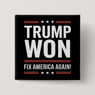 トランプ勝利 MAGA トランプ勝者 2024 アメリカ再建 缶バッジ