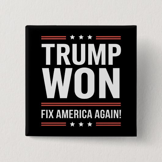 トランプ勝利 MAGA トランプ勝者 2024 アメリカ再建 缶バッジ (正面)