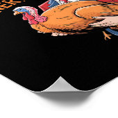 トランプ勝者おもしろい勝者トルコ夕食感謝祭 ポスター (角)