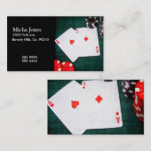 トランプ及びポーカー用のチップのグランジなスタイル 名刺 (正面/裏面)