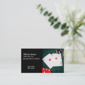 トランプ及びポーカー用のチップのグランジなスタイル 名刺 (スタンド正面)