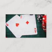 トランプ及びポーカー用のチップのグランジなスタイル 名刺 (裏面)