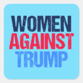 トランプ反対の女性 スクエアシール (正面)