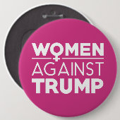 トランプ反対の女性 缶バッジ (正面&裏面)