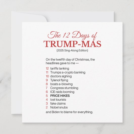トランプ反対クリスマス シーズンカード (正面)
