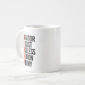 トランプ反対 コーヒーマグカップ (正面左)
